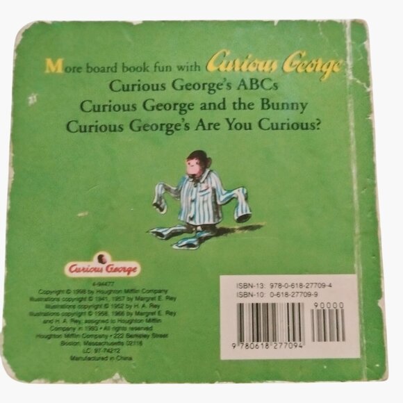 Curious Georges Opposites Board Book H A Rey 2003 Edition Vintage Shabby - Picture 2 of 4